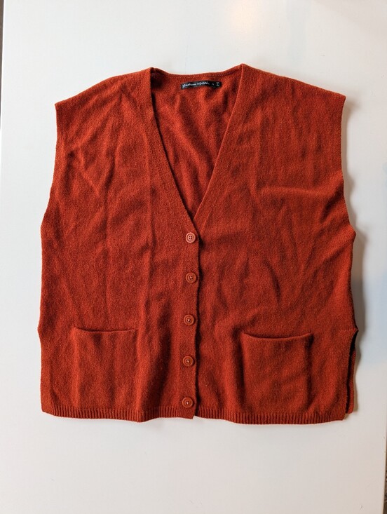 Gudrun Sjoden Sweaters - Gudrun Sjoden Rust Orange Button-Front Knit Vest